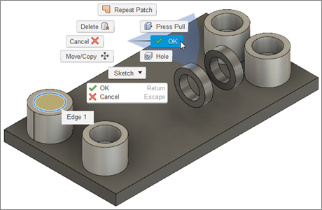 marking menu - patch holes - top