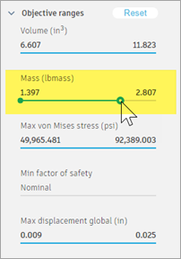 change the mass range