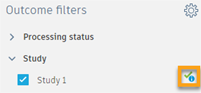 outcome filters dialog - study status