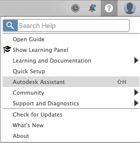 autodesk assistant in help menu