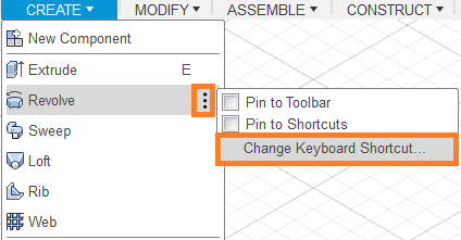 change keyboard shortcut button