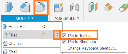 pin to toolbar