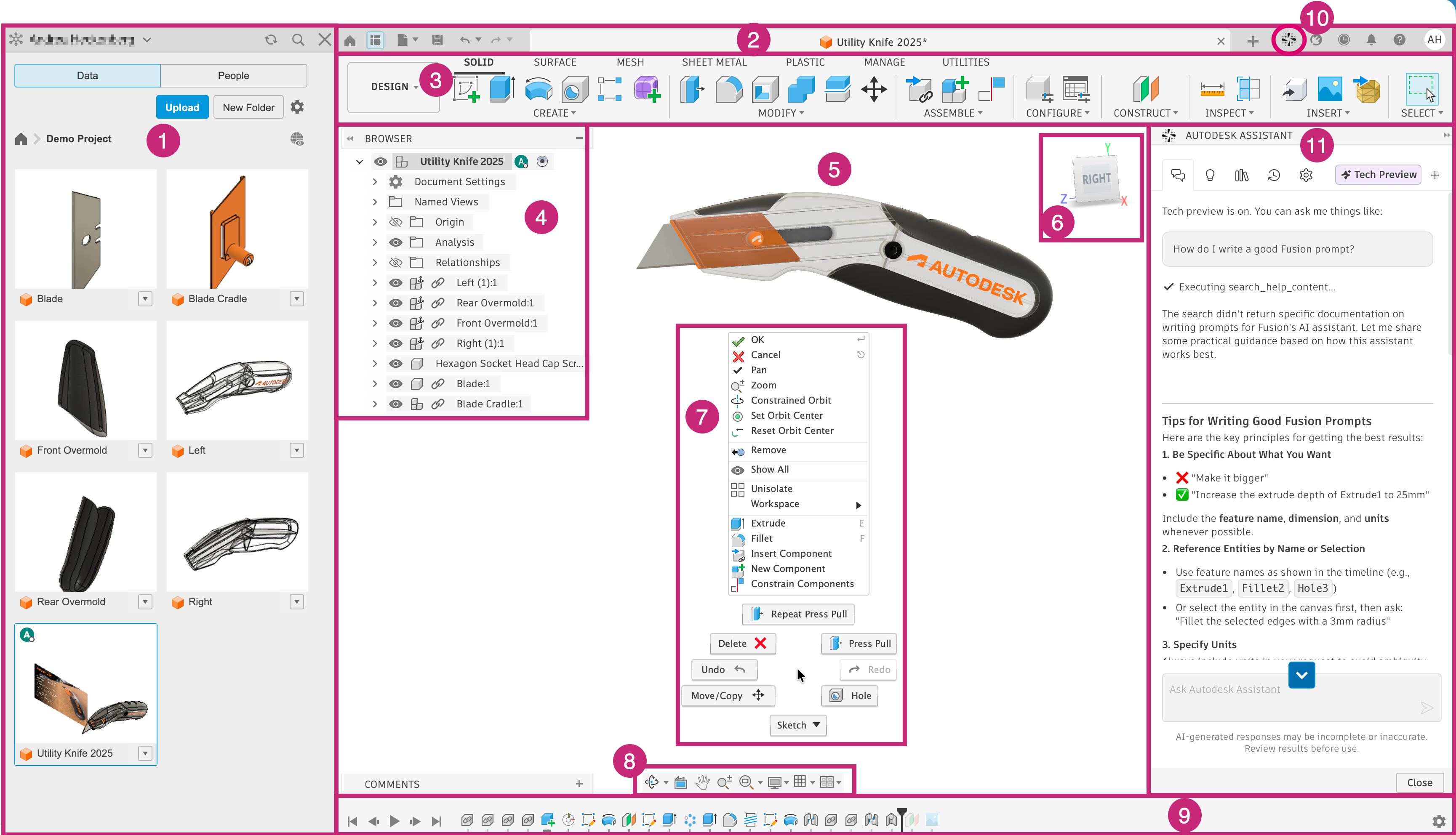 user interface overview map