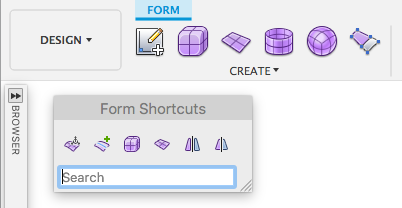 form shortcuts