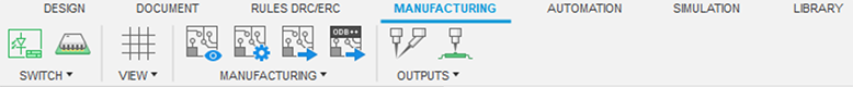 2D PCB Manufacturing toolbar