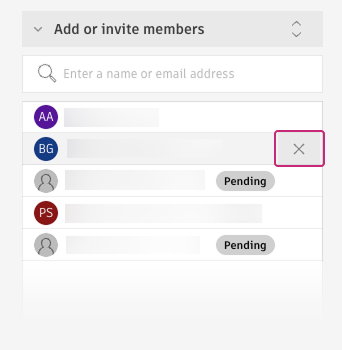 remove member from group panel