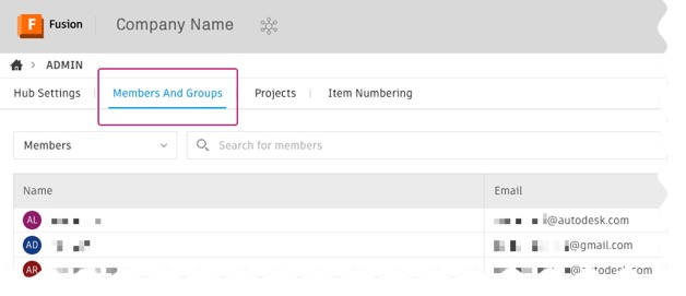 member and groups tab
