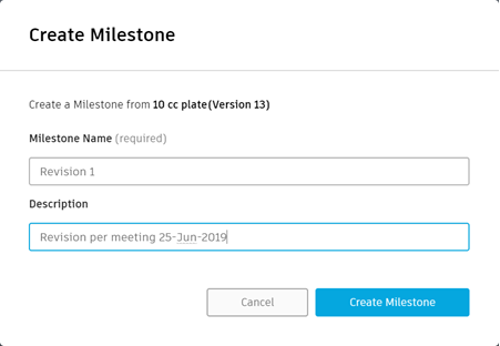 web client create milestone button