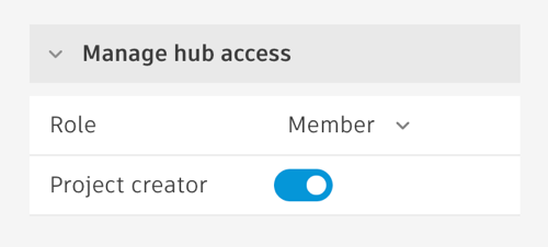 project creator toggle turned on
