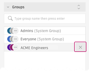 remove group from member panel