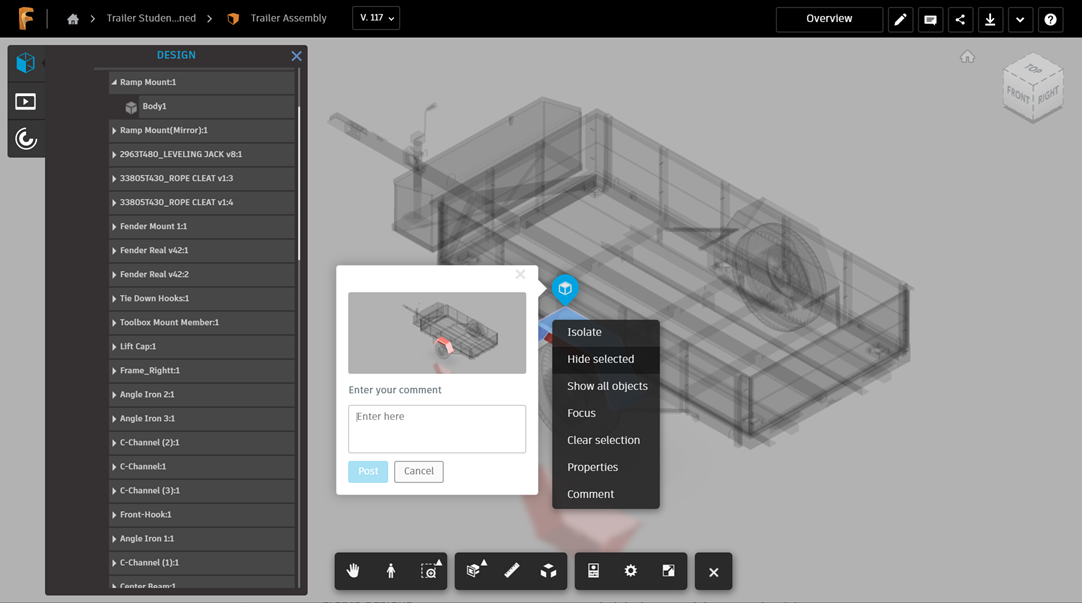 viewer isolate part fusion design