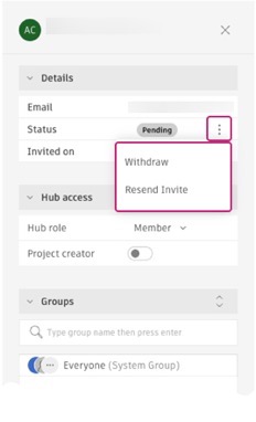 withdraw or resend