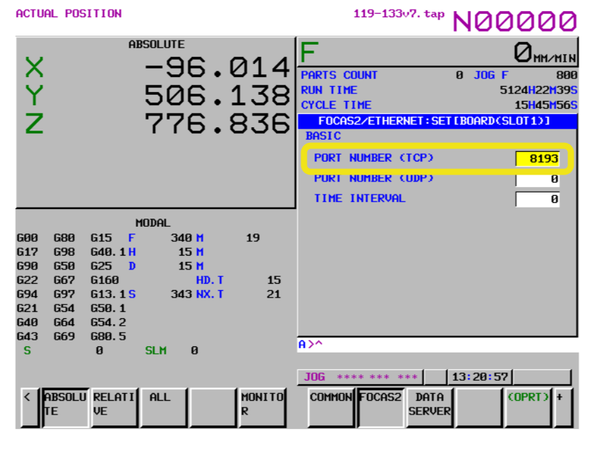 fanuc network screen