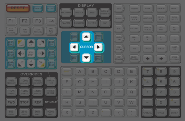 haas NGC controller arrow keys