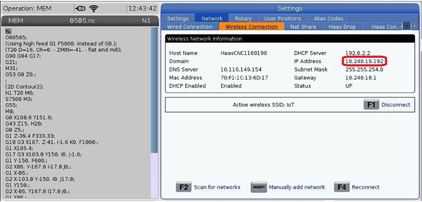 haas NGC controller search screen