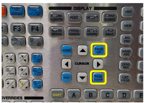 haas classic controller page up and down buttons