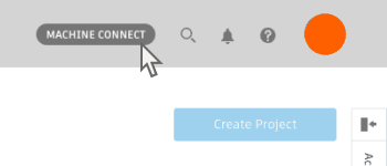 project and machine connect toggle button in the browser