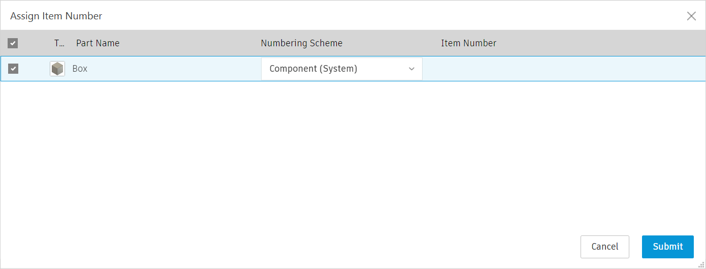 assign item