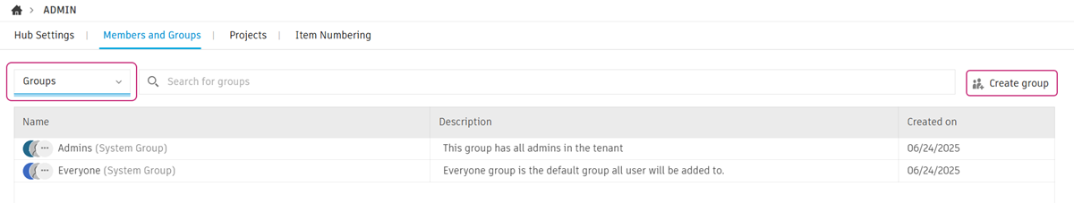 create group