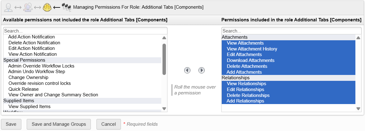 added permissions