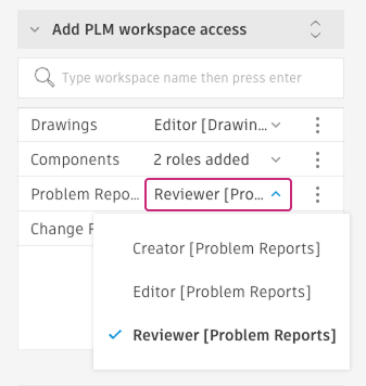 change workspace access via roles