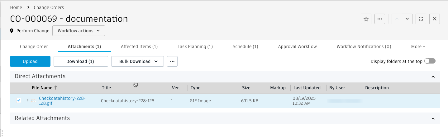 selected item to download