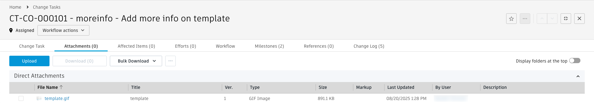 Work on a task and upload an attachments