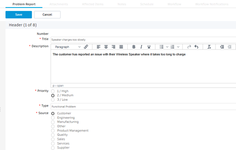Problem reports