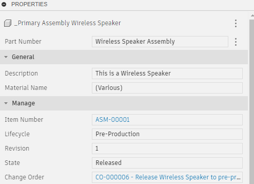 speaker properties