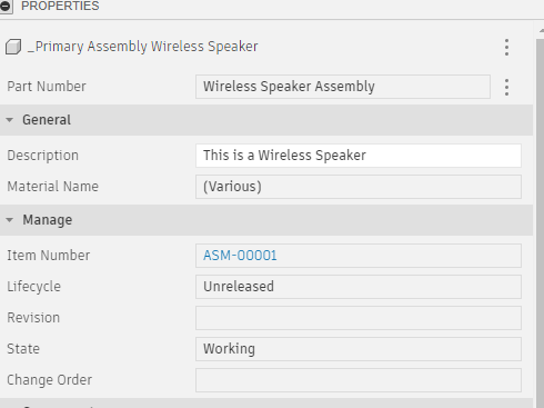 speaker properties