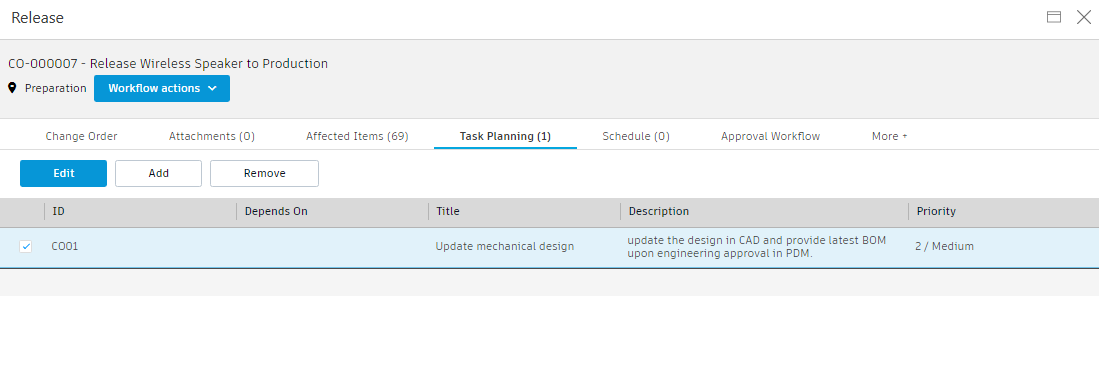 remove tasks