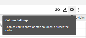 column settings