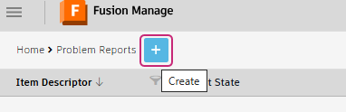 problem report click create