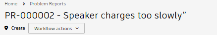 problem report header shows create