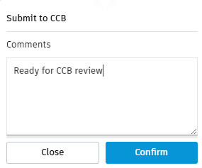 confirm submit to CCB