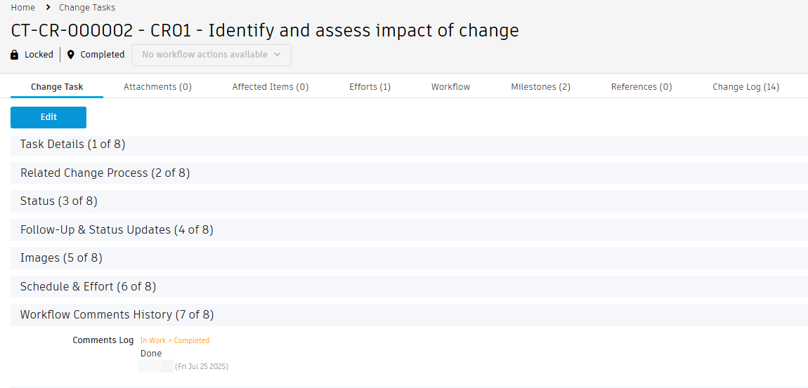 workflow comments log