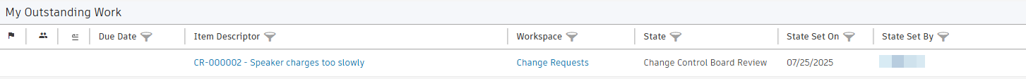 change request CCB review My Outstanding Work