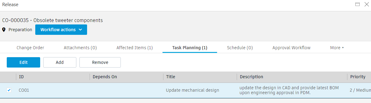 remove task from task planning