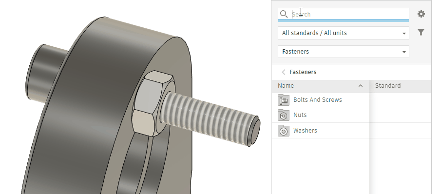 Fusion Help, Insert a fastener