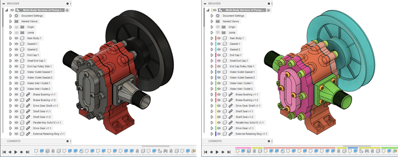Fusion 360 Help, Color code components and features