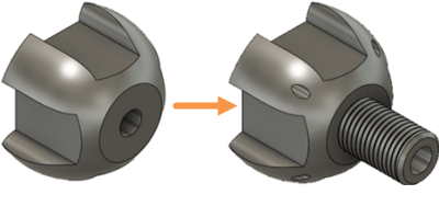 threaded mount before and after