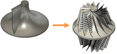 turbine model before and after