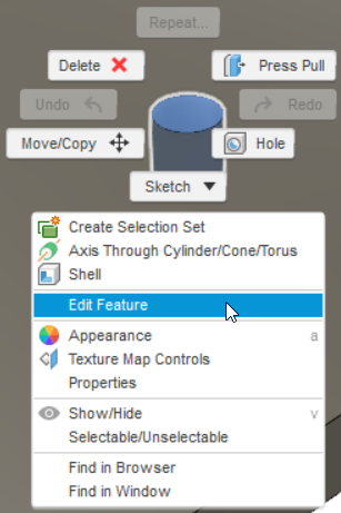 select edit feature