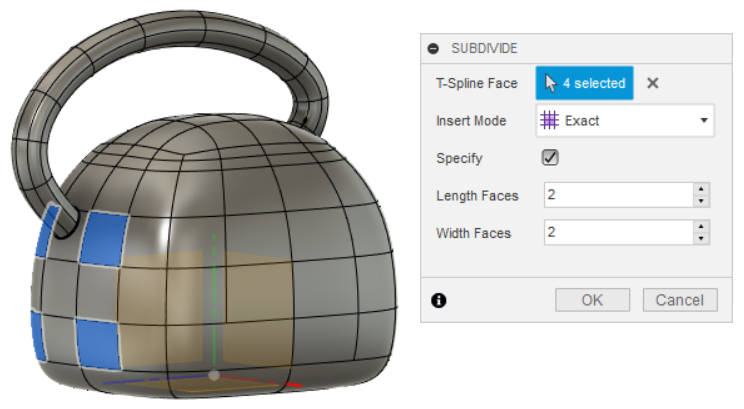 subdivide dialog