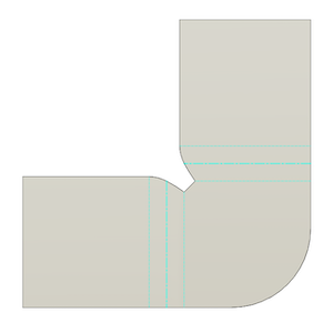 corner relief shape example - arc weld flat