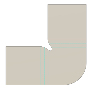 corner relief shape example - laser weld flat