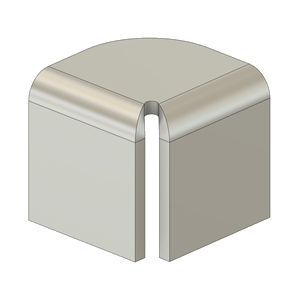 corner relief shape example - laser weld