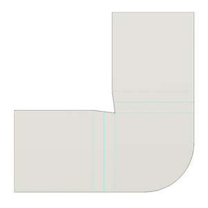 corner relief shape example - linear weld flat