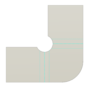 corner relief shape example - round flat