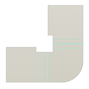 corner relief shape example - square flat
